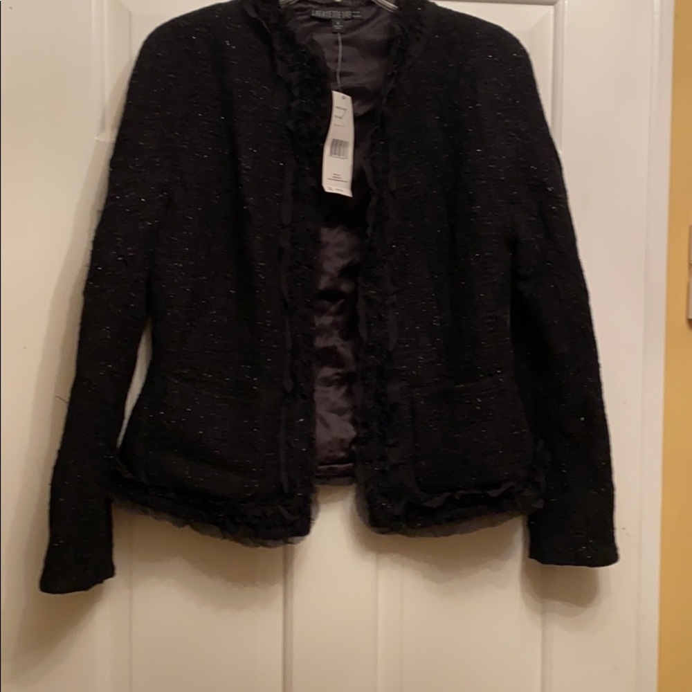 Lafayette w NWT wool  jacket black metallic size6